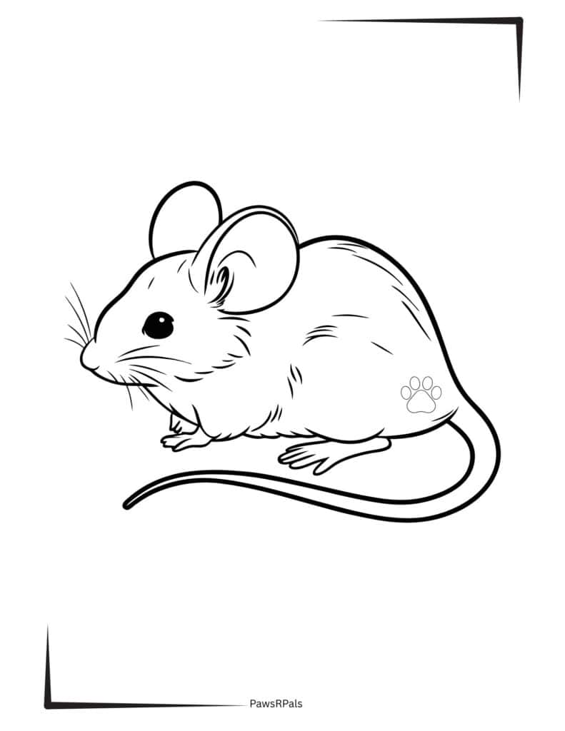 mouse colouring image