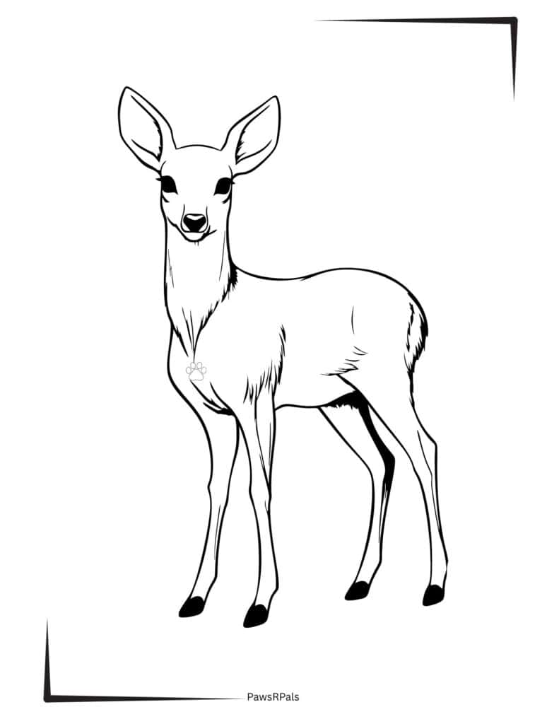 Deer colouring image