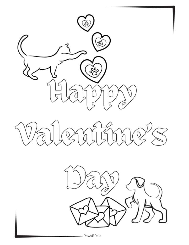 Happy Valentine's Day with hearts and envelopes
