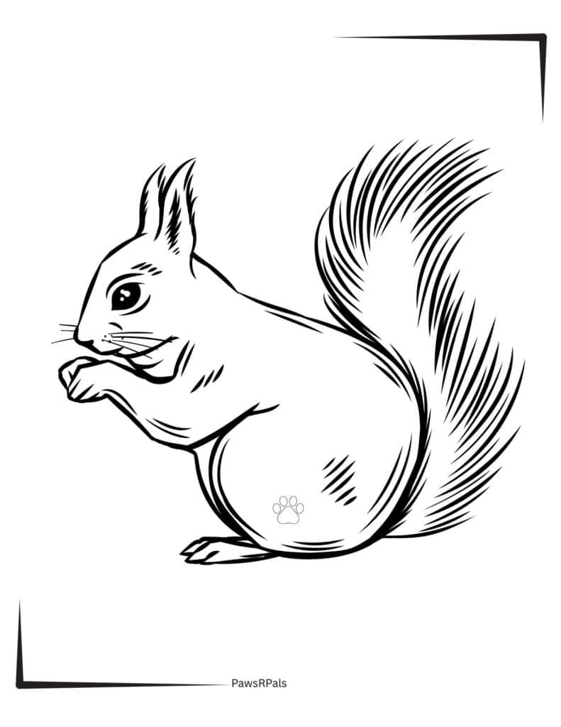 Squirrel Colouring Image